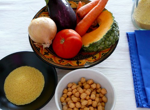 Ingredientes couscous verduras