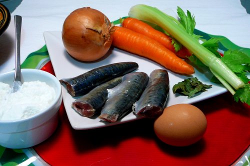 Ingredientes para las sardinas rellenas