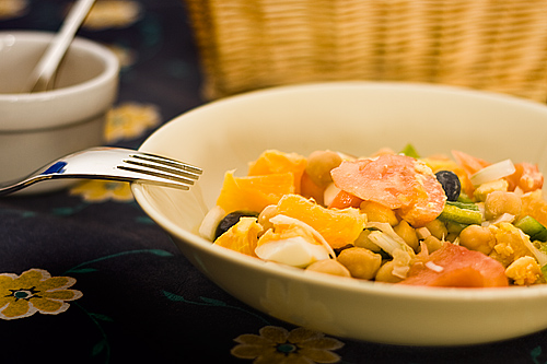 Ensalada de garbanzos y naranja