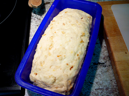 Pan de cebolla - Masa después de levar