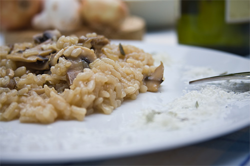 Risotto al perfume de setas y salvia