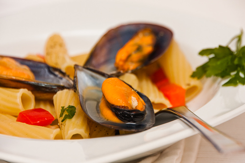 Pasta con mejillones